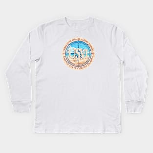 Charlotte Amalie, Saint Thomas, US Virgin Islands, Beach and Wind Rose Kids Long Sleeve T-Shirt